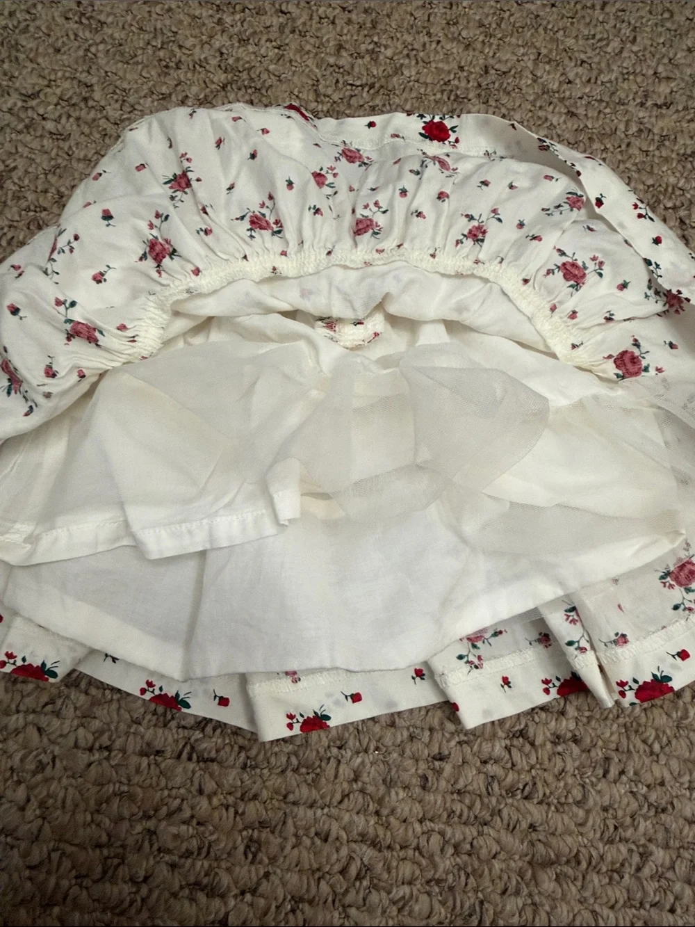 Janie and Jack White Floral Baby Dress with Red Bow